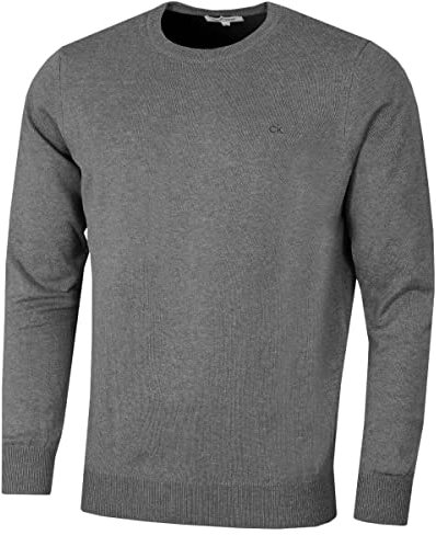 Calvin Klein Golf Mens Round Neck Tour Sweater - Grey Marl - M