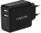 LogiLink PA0210 Fast Charging - USB Steckdosenadapter (2x USB-A, 12W) für Smartphones/Tablets/MP3-MP4 Player/eBooks/Navi/etc. mit Überlade-, Tiefentlade-, Überlast- und Kurzschlussschutz, schwarz