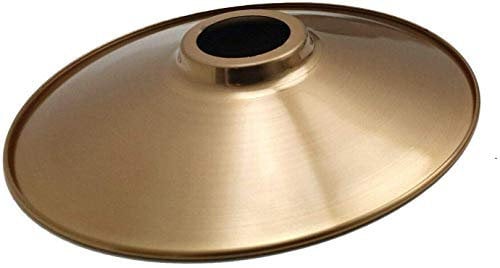 LEDSone Paralume in metallo a forma di disco volante industriale vintage in ottone giallo, facile da montare per lampade E27 60W