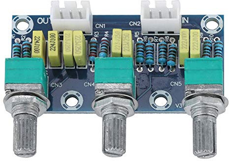 Modulo Preamplificatore 3 Canali - Amplificatore di Potenza Regolabile Volume Totale - Scheda Tonificante Volume Alto e Basso