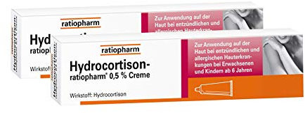 Hydrocortison ratio 0,5% Creme Doppelpack (2 × 30 g) – Kortison-Creme gegen Entzündung & Juckreiz I Sparset mit Pharma Perle give-away