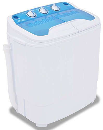 Tidyard Mini-Waschmaschine mit Schleuder und 2 Kammern,Reisewaschmaschine Miniwaschmaschine 57,5 x 34 x 65 cm Mit 15-Minuten-Waschtimer und 5-Minuten-Schleudertimer,5,6 kg