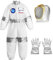 ReliBeauty Astronaut Kostüm Kinder Jumpsuit Onesie Weiß,120