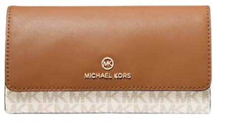 Michael Kors Jet Set Charm Large Trifold Wallet Vanilla/Acorn One Size