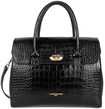 Lancaster Exotic Croco Handtasche schwarz