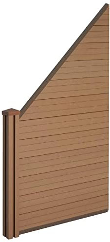 Mendler WPC-Sichtschutz Sarthe Erweiterungselement schräg Links - Teak