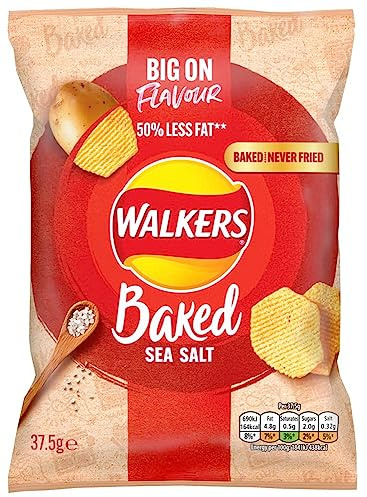 Walkers Baked Ready Salted Crisps, 37.5g