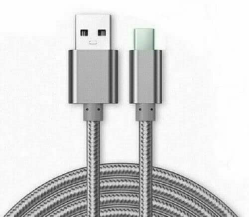 USB C Fast Charging Cable for Samsung Galaxy S8, S9, S10, S20 Plus, A51, A11, A22, Note 8 9 10, P10 P9 Mobile Cable (2 Meter, Silver)