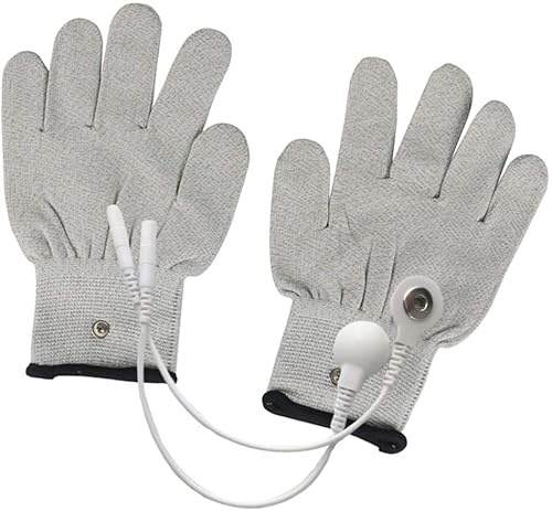 CareforYou Leitfähige Handschuhe Elektrode EMS-Handschuhe mit Schnappelektroden Pads Massagehandschuh