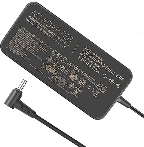 120W 19V 6.32A Ladegerät AC Adapter kompatibel für ASUS PA-1121-28 ADP-120RH B A15-120P1A FX705GM FX705DT FX705GD FX505 FX505GE FX505GD FX505DY FX705DY FX505GM TUF705GD FX505DD Laptop Netzteil