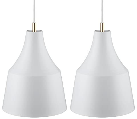 etc-shop Hängeleuchte grau Modern Esszimmerleuchte hängend Pendelleuchte Hängelampe Esszimmer, Metall Textilkabel, 1x E27, DxH 25x333 cm, 2er Set