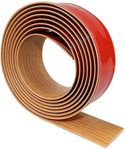 Floor Transition Strip Self Adhesive PVC Floor Cover Strips Transition Profile for Laminate Flooring Edge Trim Joining Strip (3m×5cm, Yellow Wood Grain)