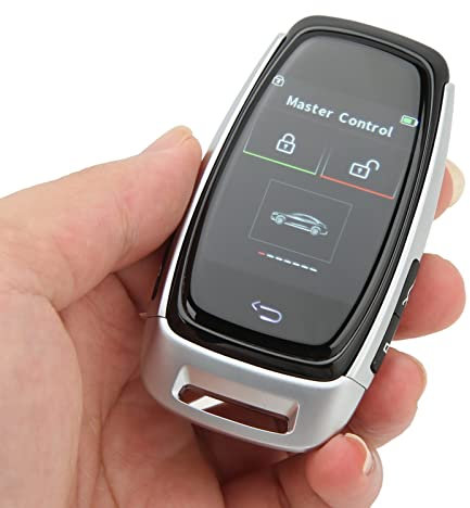 Smart LCD Schlüssel, Auto Smart LCD Schlüssel Touchscreen 5.0 Verbindung Keyless Entry Touch für One Button Start Modelle (Silber)