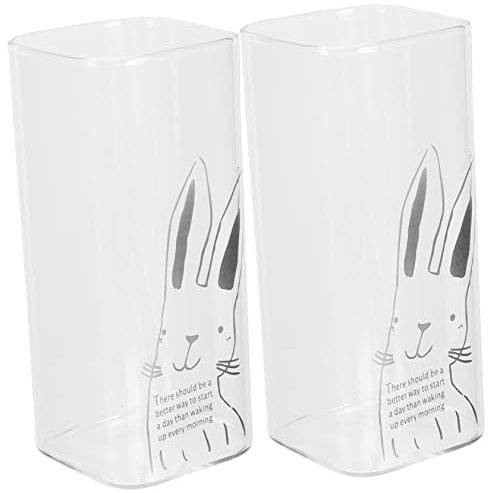 Veemoon 2 Pièces Tasse Petit Déjeuner Lapin Tasse d'eau Claire Chope à Biere Décoration Lapin 2023 Verres à Boire pour Hommes Verres à Vin Coupe De Glace Un Verre Peu Frais Bureau