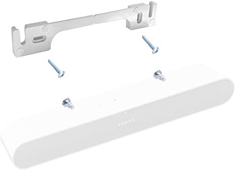 EMAQUIN Wall Mount Bracket for SONOS RAY Soundbar(Sturdy Metal,Enduring Paint Finish,Easy Install on The Wall,Compatible with Sonos Ray,White)