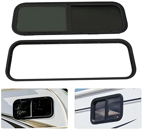 Finestra laterale per camper, caravan, vetro colorato, finestra di esposizione, camper con zanzariera (900 x 300 mm)