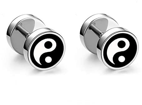 ANAZOZ Ohrstecker Damen Vintage, Ohrringe Edelstahl Herren Ohr Piercings Yin-Yang-Muster