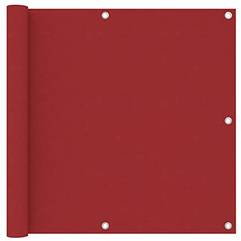 vidaXL Balkon Sichtschutz Bespannung Terrasse Windschutz Sonnenschutz Balkonbespannung Balkonverkleidung Rot 90x300cm Oxford-Gewebe