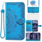 Asuwish Handyhülle für Nokia G11 Plus Hülle mit Band und Glas Folie Schutzfolie Kartenfach Klappbar Leder Geldbörse Ständer G 11 G11+ G11Plus Handy Hüllen Mandala Schutzhülle Cover Phone Case Blau