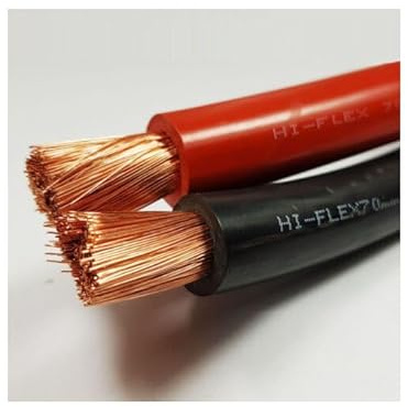PVC Battery/Welding Cable 70mm² - 912/0.30mm Conductor, 485 Amps Red & Black (5 Mtrs, Black)
