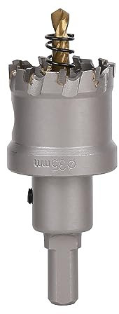Vearter TCT Scie-cloche en carbure de tungstène 35 mm avec foret pilote - Cutter pour métaux durs, acier inoxydable, acier doux, alliage d'aluminium, cuivre, fer, plastique et fibre de verre