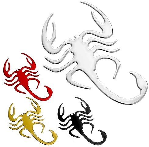 Skorpion 3D Aufkleber Dekoration Auto Motorrad Karosserie Wand Scorpion Tiere (Silber)