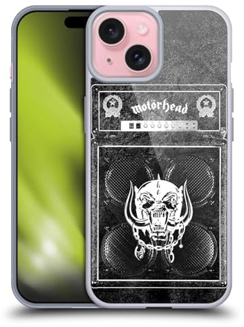 Head Case Designs Licenciado Oficialmente Motorhead Pila de amplificadores Arte Clave Caso Funda de Gel Suave Compatible con Apple iPhone 15