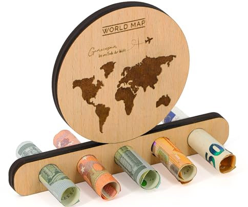 Giftota - Originelle Geburtstag Geldgeschenk Holz - Geldgeschenk Hochzeit - Hochzeitsgeschenke Geld - Geschenke für Brautpaar, Verpackung Echtholz - Gemeinsam bis ans Ende der Welt