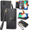 VEEMOS Zipper Wallet Case for Apple iPhone X/iPhone Xs Phone Case with Purse Card Holders RFID Blocking Leather Flip Case Book Cover Wrist Strap Women - Black