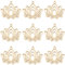Beebeecraft 1 Box 10 Stück Lotusblüten Charms 18 Karat Vergoldetes Messing Blumen Yoga Perlen Charms Bastelzubehör Für DIY Halsketten Armbänder Ohrringe