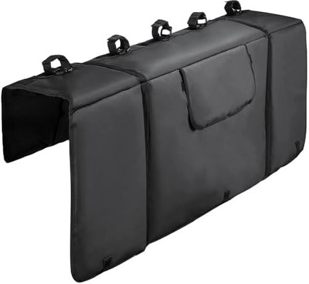 Shkalacar Tailgate Pad Accessoires pour vélo de Voyage,Coussinet de Protection de hayon pour VTT, Pick-up, Camion, Porte jusqu'à 5 vélos avec 2 Poches à Outils