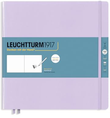LEUCHTTURM1917 370350 Skizzenbuch Quadrat (225 x 225 mm), Hardcover, 112 S. (150 g/sqm), blanko, Lilac