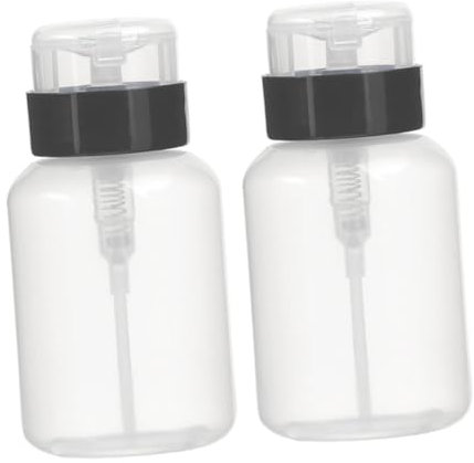 Ipetboom 2stücke Nagellackentferner Flasche Mit Druckspender Leere Verschließbare Pumpflasche Für Flüssigkeiten Für Make-up Und Toner Hygienisch Und Praktisch Schwarz-weiße