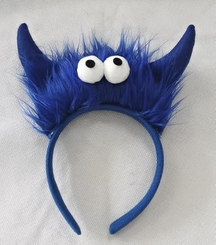 Cologne Collection Haarreif Monster Plüsch mit Hörnern und Kulleraugen Karneval Fasching Party Verkleidung Accessoires