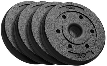 Zementgefülltes Hantelscheiben-Set 4x1,25 kg, Loch 31 mm, REBEL ACTIVE RBA-2100