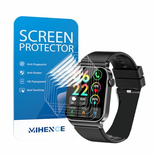 MIHENCE Protector de pantalla para reloj inteligente T50S de 1,85 pulgadas, TPU HD, protector de pantalla compatible con uaue T50S / VKROBAG T50S / Donerton T50H 1,85 Smartwatch [ 6 unidades]