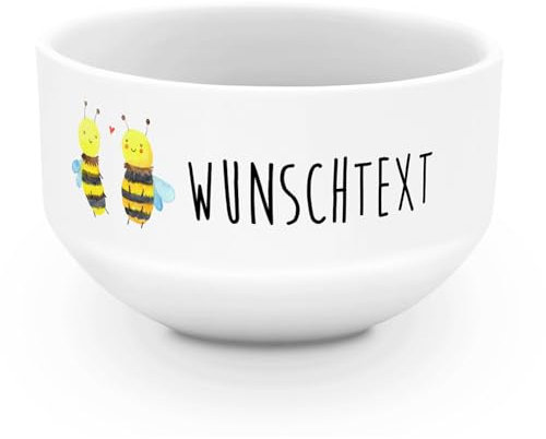 Mr. & Mrs. Panda Müslischale Biene Verliebt - Personalisierte Geschenke, Suppenschüssel, Schüssel Personalisieren, Schale, Schüsseln, Müslischüssel