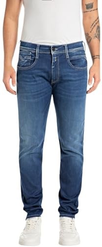 Replay Herren Jeans Anbass Slim-Fit Hyperflex mit Stretch, Blau (Medium Blue 009-7), 31W / 34L