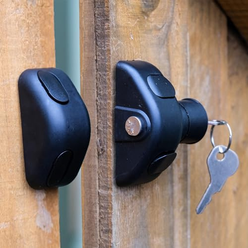 Plastic Magnetic Gate Lock & Latch with Keys - Built To Withstand All Environments - 60 x 70 x 25mm - Black
