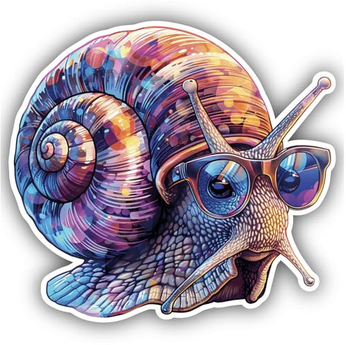 Samunshi® Coole Schnecke mit Sonnenbrille Aufkleber Autoaufkleber für Motorrad Fahrrad Roller oder Auto Sticker Fahrrad Mtb Mountainbike Rennrad Comic Cartoon Retro Drip Sticker 10x9cm