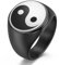 RobertDTesta Tai Chi Bagua Diagramm Titan Stahl Ring, Männer Tai Chi Bagua Diagramm Edelstahl Ring,Schwarz,11