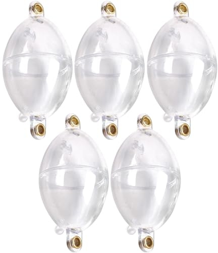 SEIWEI 1/5 Stück durchsichtige Angelschwimmerbälle, Angelschnur, Bewässerungsschwimmer, ovaler Kunststoff-Blasenschwimmer, Angelzubehör für das Angeln im Freien