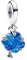 Femme Charms- Bleu verre de Murano généalogie danger Argent Sterling 925 Pendentif avec Zircon Cubique pour Bracelet
