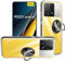 HuiYouMY 2-in-1 Case + Phone holder Ring Compatible with POCO X6 Pro 5G Cover for POCO X6 Pro 5G, Slim Fit Soft TPU Shockproof Anti-Scratch Phone Case Cover - Clear