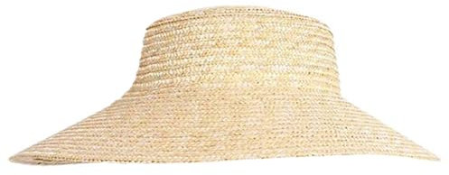 alloneslife Chapeau de paille victorien, chapeau de protection solaire, chapeau de pêcheur, chapeau de pêcheur, chapeau de théière, chapeau rond, Paille de blé originale, S-4XL