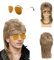 QSZHSL 70s 80s Longue Perruque Mulet Homme Hippie avec Lunettes de Soleil, Perruque année 80 Perruque année70, Perruque Rock, Perruque Disco, pour Homme Femme Déguisement Carnaval Fête d'Halloween