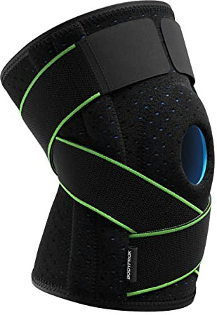 Bodyprox Tutore per ginocchio con stabilizzatori laterali e cuscinetti in gel per la rotula, per supporto del ginocchio per Artrite (L)