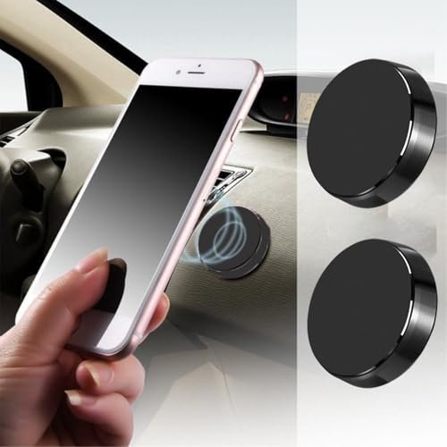 2 Stück Magnetische Mount, Runde Magnetische Autohalterung Universal Halterung für iPhone, Handy-Magnethalter für Sonnenblende und Armaturenbrett, Tragbare Magnetische Mount für OOONO