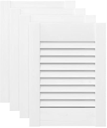 vidaXL Puerta de Armario de Lamas 4 uds Blanco 39,5x29,5 cm, Puerta de Mueble, Puerta de Armario, Panel de Lamas de Madera