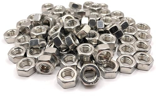 Dado inox M6 esagonale HU in acciaio inox A2 per viti, aste filettate, bulloni Ø 6 mm / diam. 6 mm | Dadi DIN 934/ISO 4032 | Viti in acciaio inox A2/70 (V2A/304): set di 500 pezzi - ProRaje